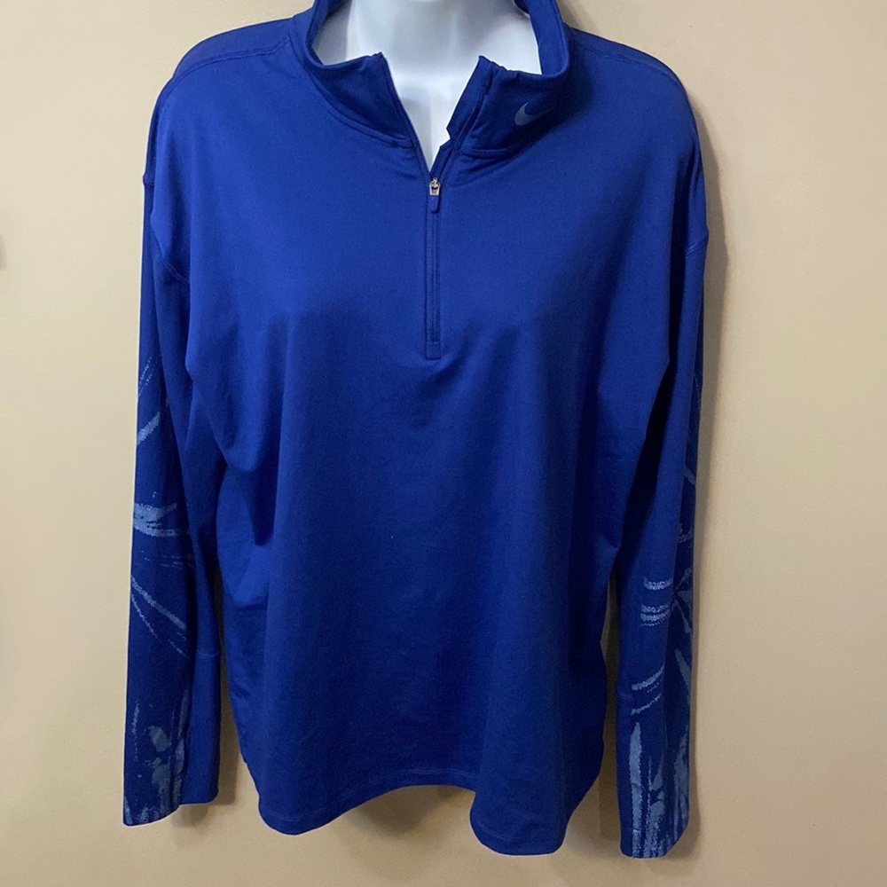 Nike Running Dri-Fit Quarter Zip Womens Royal Blue Athletic Top - size M